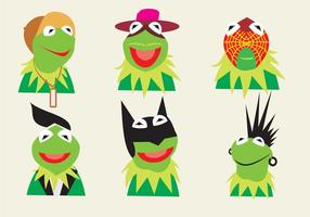 Vari personaggi di Kermit the Frog vettore