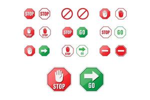 stop and go segno icona disegno vettoriale collezione