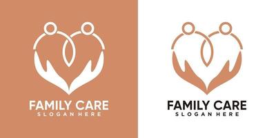 design del logo per la cura della famiglia con uno stile di elemento creativo vettore