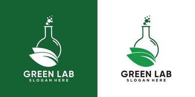 modello di progettazione logo laboratorio verde con concetto creativo vettore