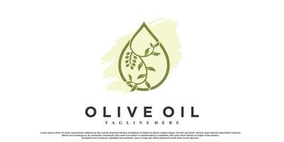 design del logo dell'olio d'oliva con un vettore premium di concetto moderno