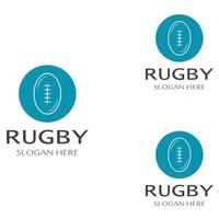 modello di logo di vettore dell'icona di football americano della palla da rugby