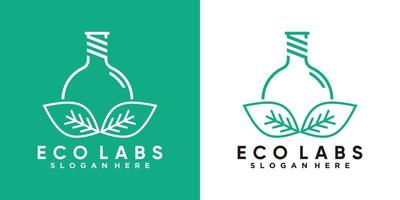 design del logo del laboratorio ecologico con un concetto creativo vettore