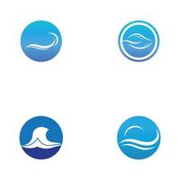 logo dell'onda d'acqua e logo dell'onda del mare o onde d'acqua della spiaggia, con il concetto di design vettoriale. vettore