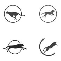 logo animale ghepardo con modello di illustrazione vettoriale concetto di design.