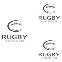modello di logo di vettore dell'icona di football americano della palla da rugby