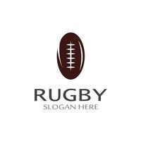 modello di logo di vettore dell'icona di football americano della palla da rugby