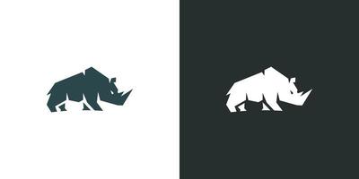 disegno del logo animale della siluetta del rinoceronte vettore