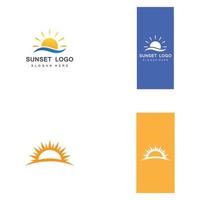 tramonto spiaggia logo simbolo illustrazione vettoriale modello di progettazione.