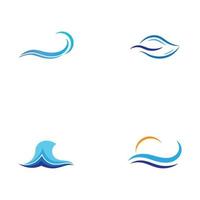 logo dell'onda d'acqua e logo dell'onda del mare o onde d'acqua della spiaggia, con il concetto di design vettoriale.