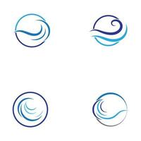 logo dell'onda d'acqua e logo dell'onda del mare o onde d'acqua della spiaggia, con il concetto di design vettoriale. vettore