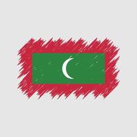 pennello bandiera maldive. bandiera nazionale vettore