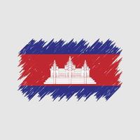 pennello bandiera cambogiana. bandiera nazionale vettore