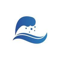 logo dell'onda d'acqua e logo dell'onda del mare o onde d'acqua della spiaggia, con il concetto di design vettoriale. vettore