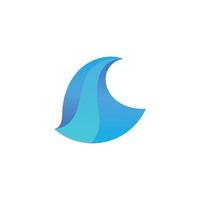 logo dell'onda d'acqua e logo dell'onda del mare o onde d'acqua della spiaggia, con il concetto di design vettoriale. vettore