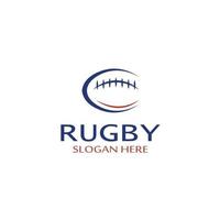 modello di logo di vettore dell'icona di football americano della palla da rugby