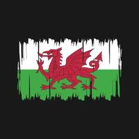 vettore di bandiera del Galles. bandiera nazionale