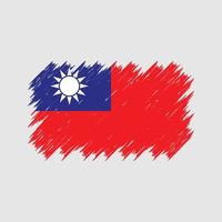 pennello bandiera taiwan. bandiera nazionale vettore