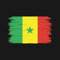 vettore di pennello bandiera senegalese. bandiera nazionale