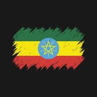 pennello bandiera etiopia. bandiera nazionale vettore