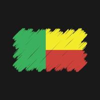 Benin flag pennellate. bandiera nazionale vettore