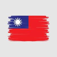 vettore della spazzola della bandiera di taiwan. bandiera nazionale