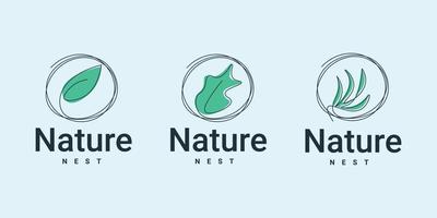 impostare il design del logo della natura vettore
