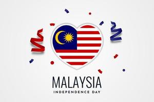 disegno del modello dell'illustrazione del fondo del giorno dell'indipendenza della Malesia vettore