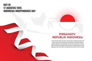 disegno del modello dell'illustrazione del giorno dell'indipendenza dell'indonesia vettore