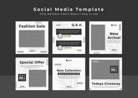 modello di banner monocromatico per social media di moda vettore