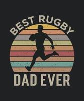 miglior rugby papà mai felice festa del papà rugby vintage vettore