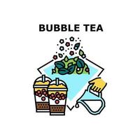 illustrazione a colori del concetto di vettore della bevanda del tè della bolla