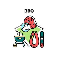 illustrazione a colori del concetto di vettore di carne per barbecue