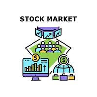 illustrazione a colori del concetto di vettore del mercato azionario