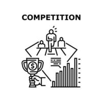 illustrazione nera del concetto di vettore di concorrenza
