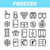 congelatore, set di icone vettoriali lineari per apparecchi di raffreddamento
