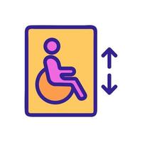 ascensore per l'icona del vettore disabilitato. illustrazione del simbolo del contorno isolato