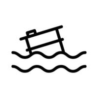 spazzatura nel vettore icona dell'oceano. illustrazione del simbolo del contorno isolato