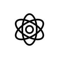 vettore icona atomo. illustrazione del simbolo del contorno isolato
