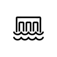 vettore icona centrale idroelettrica. illustrazione del simbolo del contorno isolato