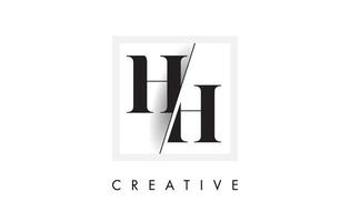 hh serif lettera logo design con taglio intersecato creativo. vettore