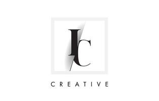 ic serif lettera logo design con taglio intersecato creativo. vettore