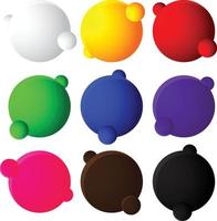 icona del pulsante web palline colorate su sfondo bianco vettore