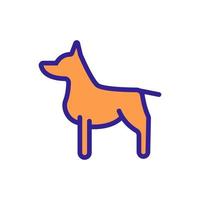 illustrazione del profilo di vettore dell'icona dell'animale del cane