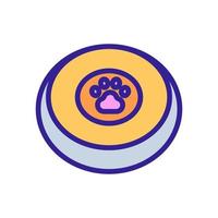 illustrazione del profilo del vettore dell'icona della piastra del giocattolo di addestramento del cane