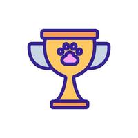 illustrazione del profilo vettoriale dell'icona del trofeo della tazza di addestramento del cane