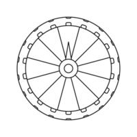 Pagina da colorare con ruota della fortuna per bambini vettore
