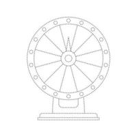 Foglio di lavoro per tracciare la ruota della fortuna per bambini vettore
