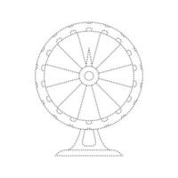 Foglio di lavoro per tracciare la ruota della fortuna per bambini vettore