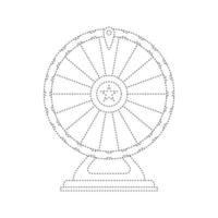 Foglio di lavoro per tracciare la ruota della fortuna per bambini vettore